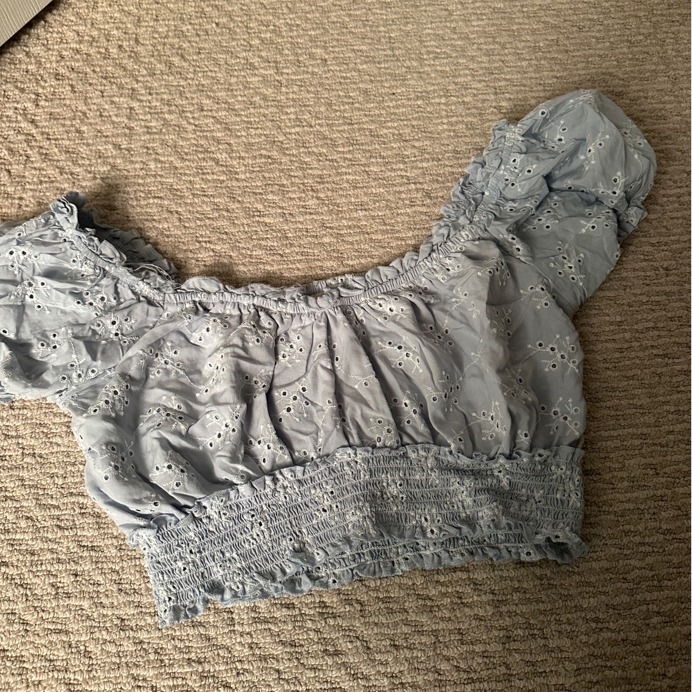 Pookie & Sebastian Blue & White Frilly Top